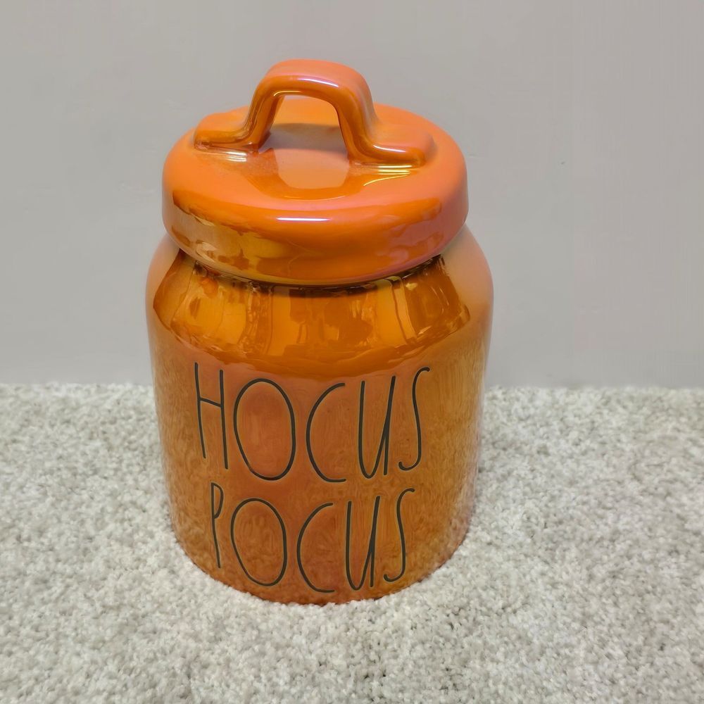 Rae Dunn Orange iridescent HOCUS POCUS baby Halloween canister‎